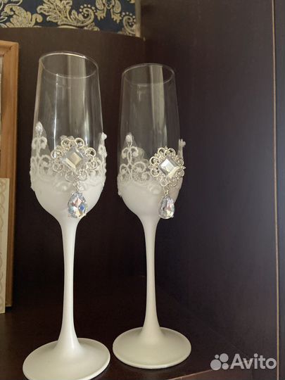 Свадебные бокалы ручной работы