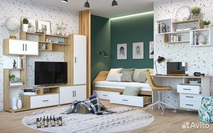 Кровать односпальная с выдвижными ящиками