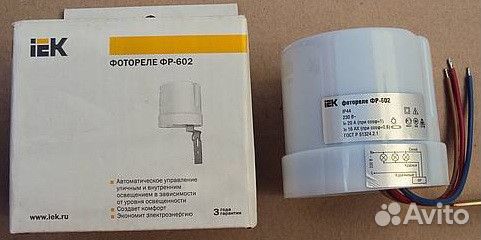 Фотореле фр-602 5500ва ip44 серый iek