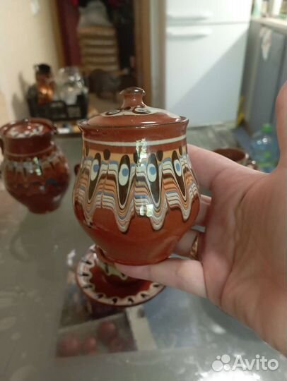 Кофейный чайный сервиз глиняный