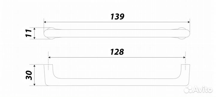 Ручка-скоба 128 мм черненый никель RS290BN.4/128 Б