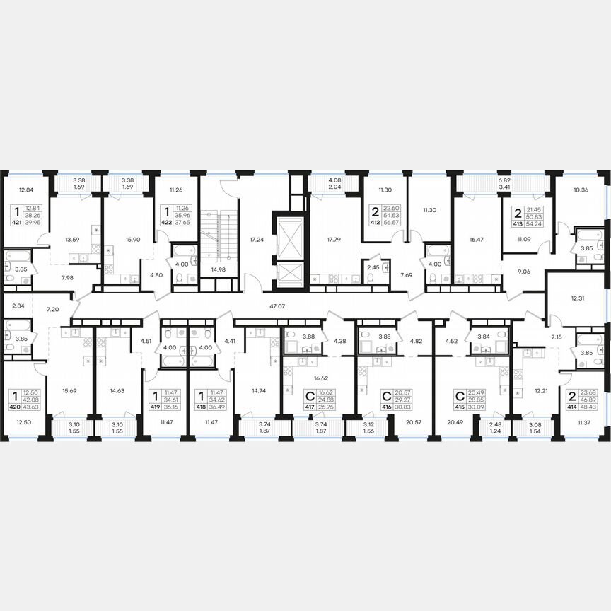 2-к. квартира, 56,6 м², 9/15 эт.