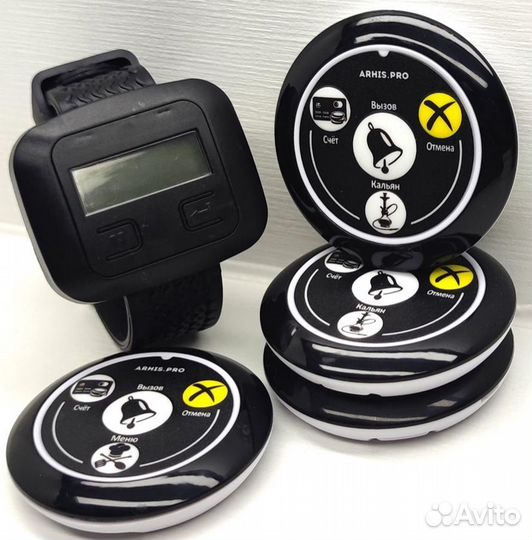 Кнопка вызова официанта, персонала с часами Эконом