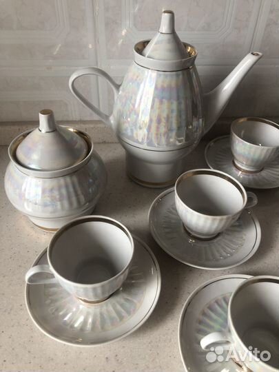 Кофейный сервиз тонкий фарфор