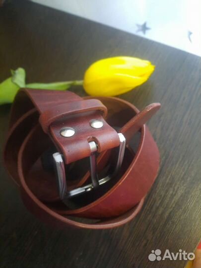 Мужской кожаный ремень ручной работы