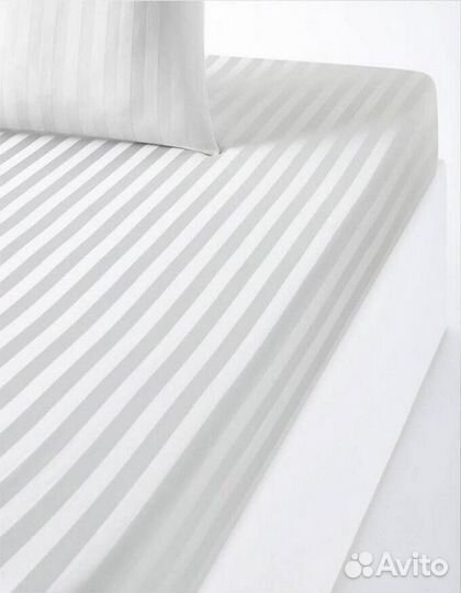 Простынь натяжная страйп сатин 160х200х25