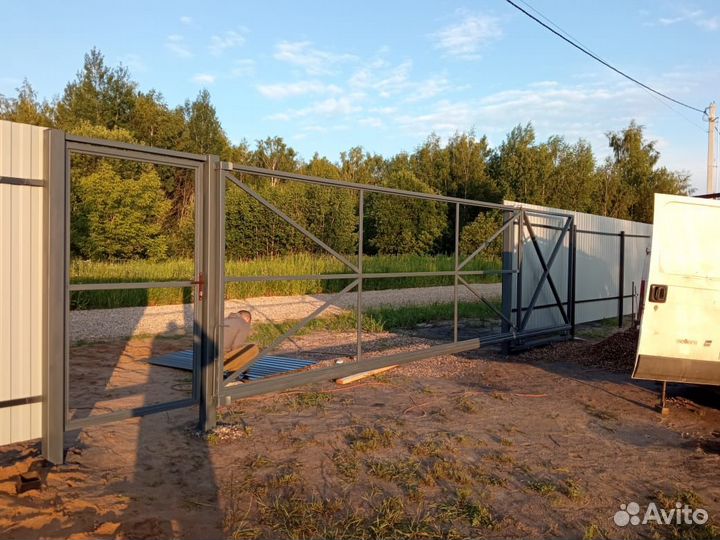 Откатные ворота под ключ с доставкой и установкой