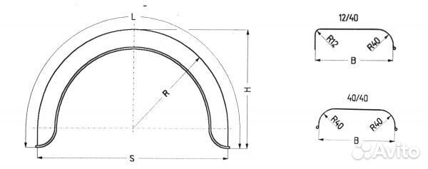 Крыло для прицепа моно оцинкованное 860х445х240 K