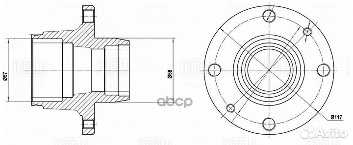 Ступица колеса LADA 2101 пер. MR 0101 Trialli