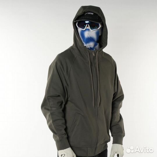 Зип худи CavEmpt зеленая базовая