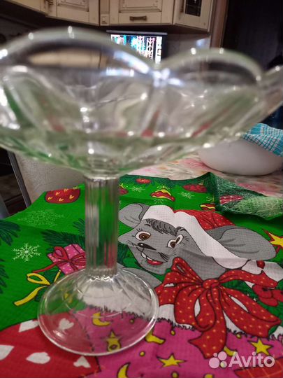 Ваза для фруктов на ножке СССР стекло