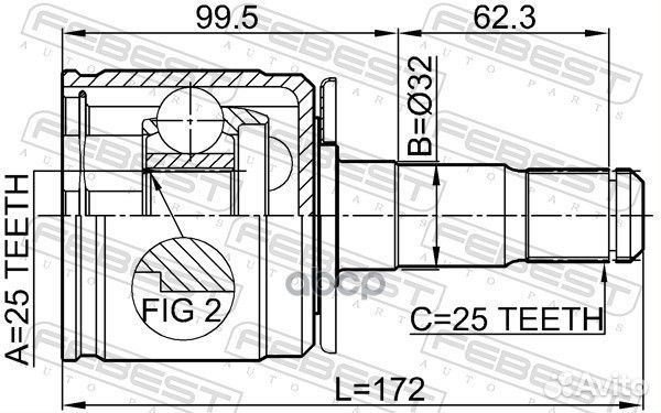 ШРУС 0411-V43LH 0411-V43LH Febest