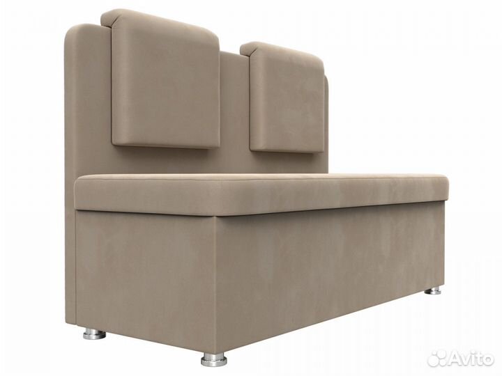 Диван кухонный прямой Маккон 2-х местный, велюр, бежевый
