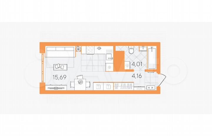Квартира-студия, 23,9 м², 8/24 эт.