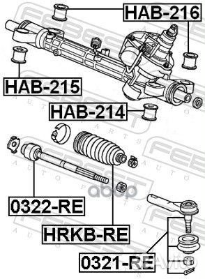 Пыльник рулевой рейки hrkbre Febest