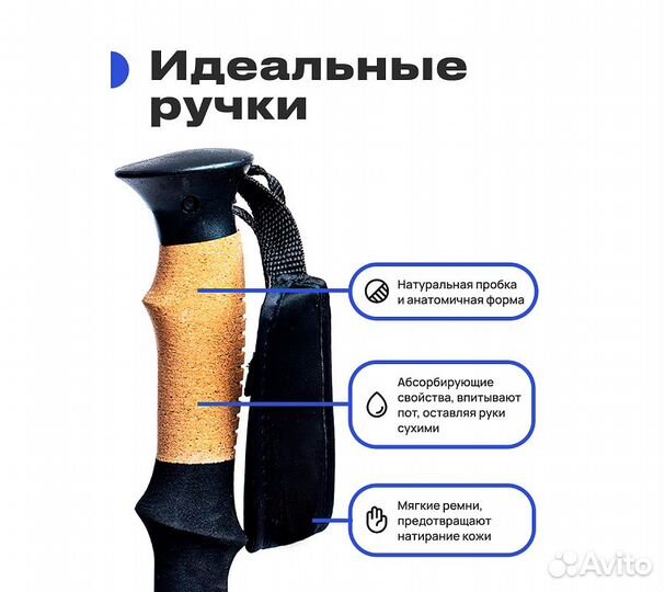 Палки для скандинавской ходьбы RoadLike Carbon Чер