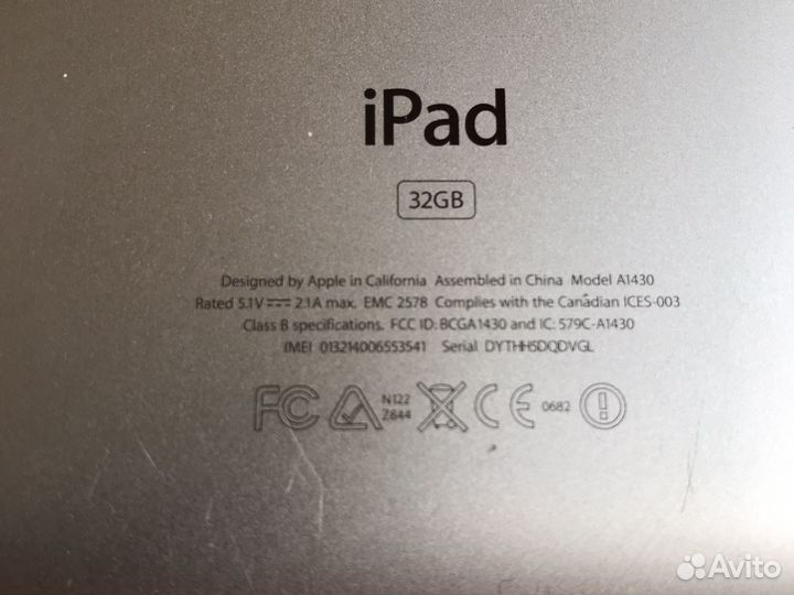 Планшет apple iPad 3 model A1430
