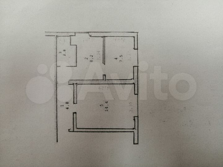 2-к. квартира, 37,7 м², 2/2 эт.