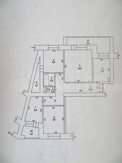 4-к. квартира, 66,6 м², 7/9 эт.