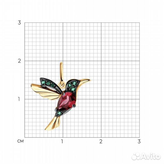 Sokolov подвеска 585 колибри золото
