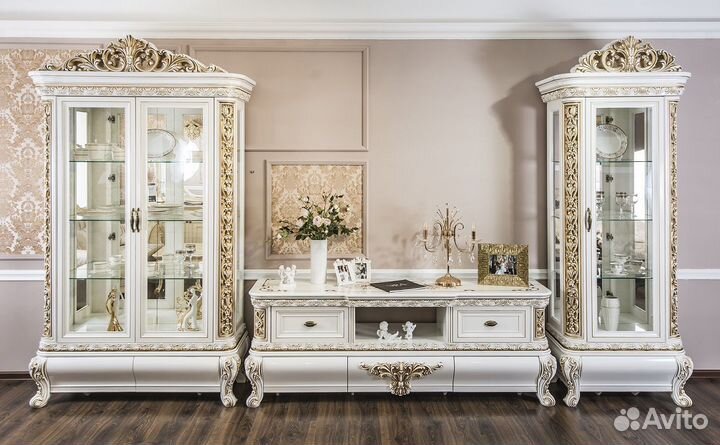 Мебель для гостиной Алсу 2+тв+1 белый глянец