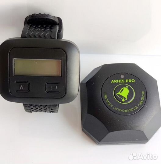 Кнопка вызова официанта Бургер и часы пейджер