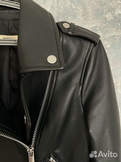 Кожаная куртка косуха Mango