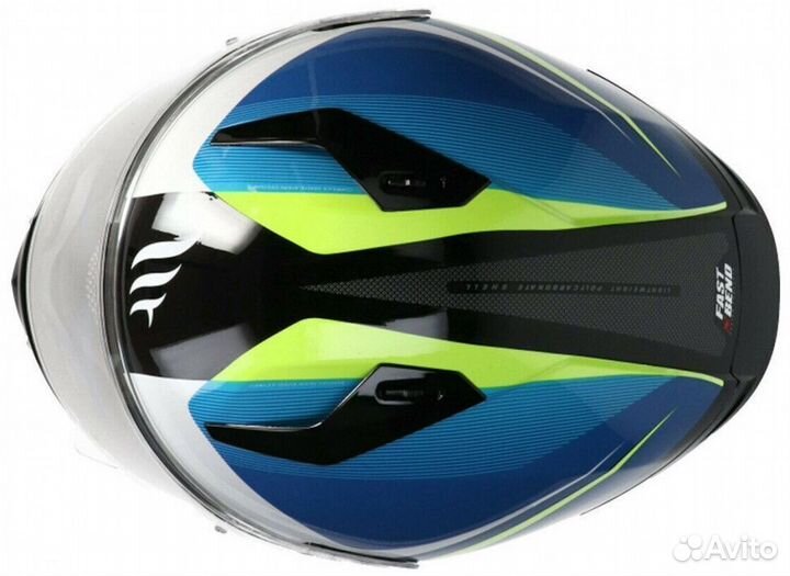 Шлем MT stinger divided B6 глянцевый голубой L инт