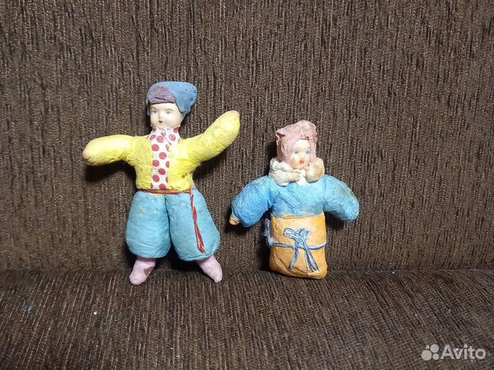 Старинные ёлочные ватные игрушки