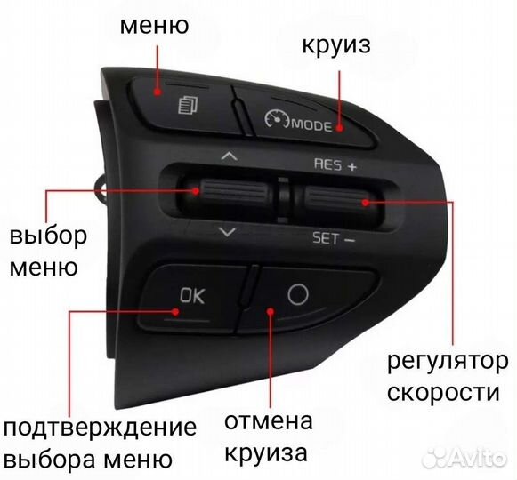 Кнопки руля с круизом KIA RIO 4, X-line
