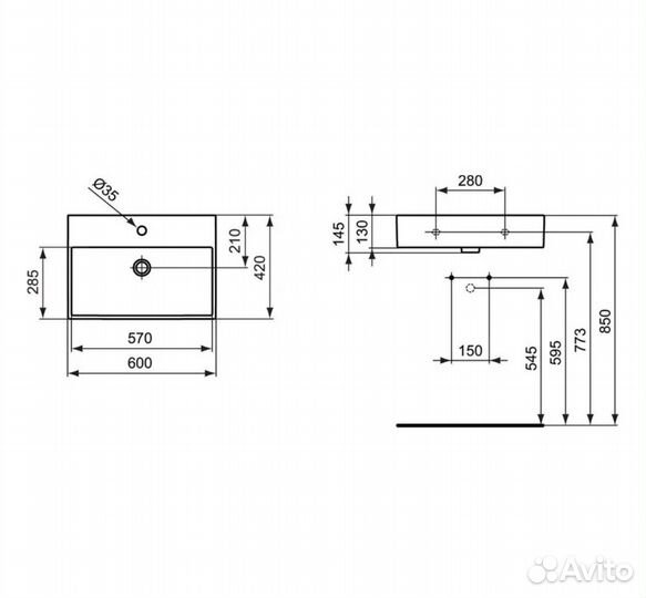 Раковина Ideal Standard Strada K077801 60 см