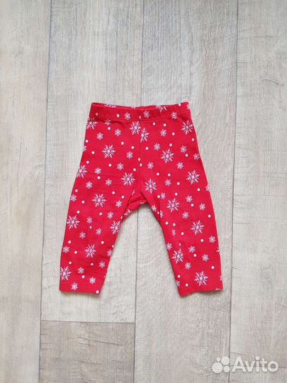 Леггинсы, новогодний принт 6-9 мес