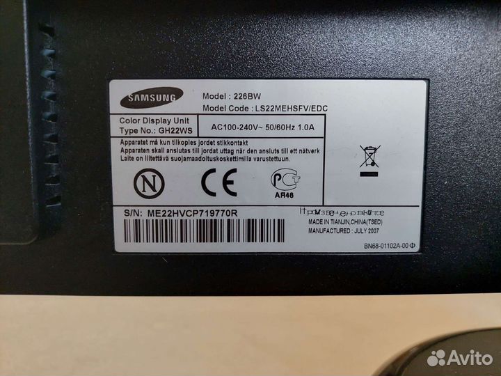 Монитор Samsung 22 дюйма 226BW