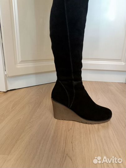 Сапоги жен. зима нат. замша 36