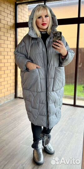 Куртка-пальто оверсайз, большой размер