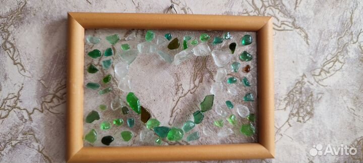 Картины из морской гальки и стекла