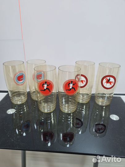Винтажный советский набор бокалов Олимпиады-80
