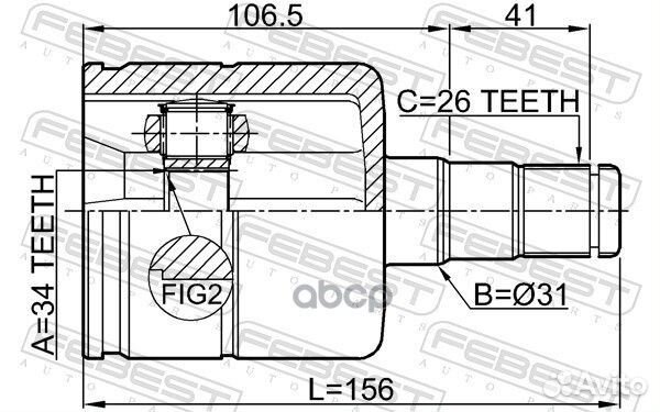 ШРУС volkswagen tiguan 07-17 лев