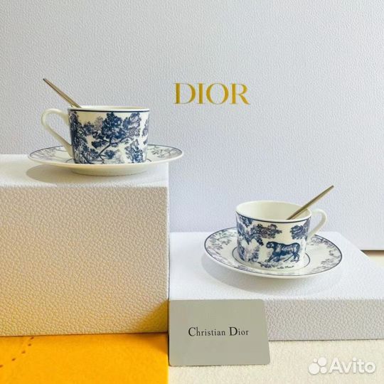 Dior чайная пара монетница кружка