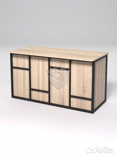 Стол рабочий офисный С-03А (закругленные торцы) &q