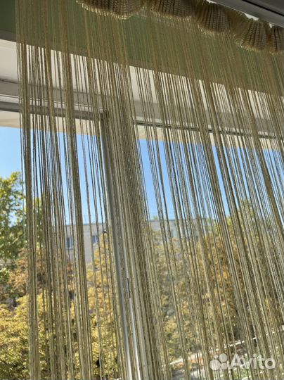 Нитяная штора красивая