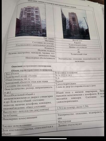 Свободного назначения, 22 м²