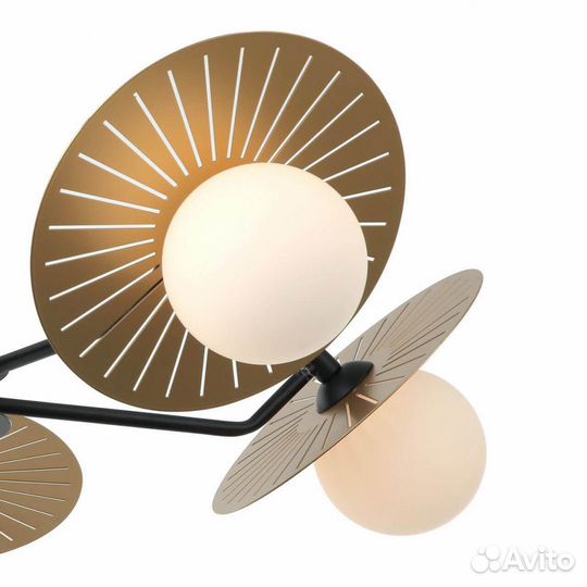 Люстра металл и стекло на кухню современная