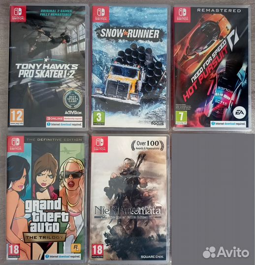 Картридж для Nintendo Switch (цена за один)