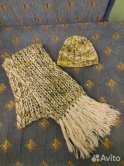 Комплект шапка+длинный шарф на девочку