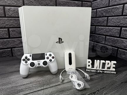 Прошитая Белая Sony PS4 Pro 1Tb (11.00) + 32 игры