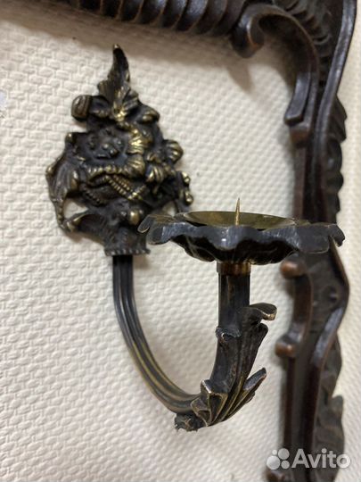 Старинный подсвечник бронза