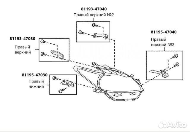 Крепления правой фары Toyota Prius ZVW30