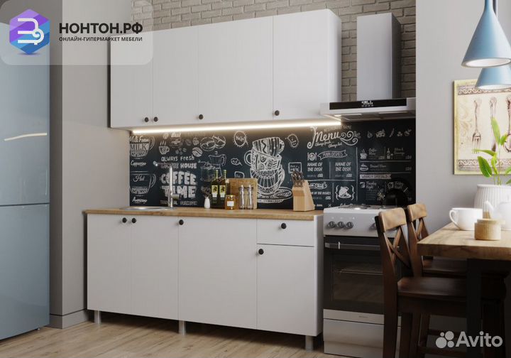 Кухня Деми 1.8 м белый