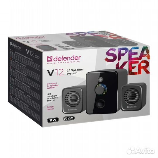 Колонки 2.1 Defender V12 черные (65212)